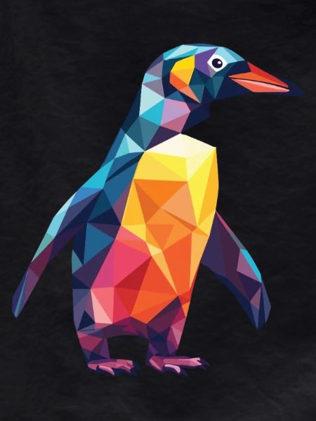 Pinguin Bunte Aquarell-Tierillustration
