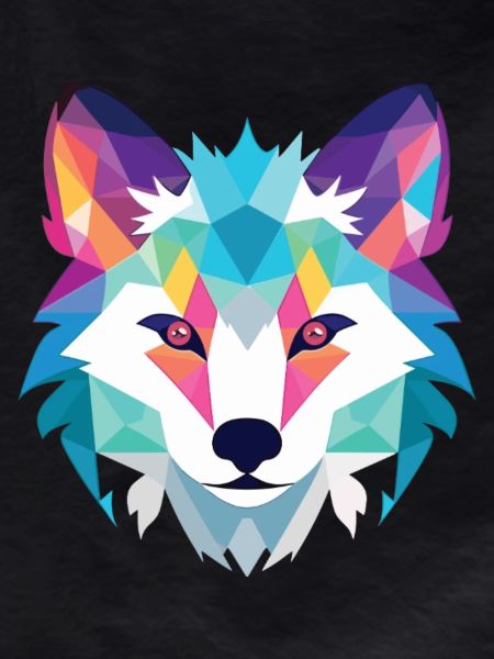 Polarfuchs Bunte Aquarell-Tierillustration