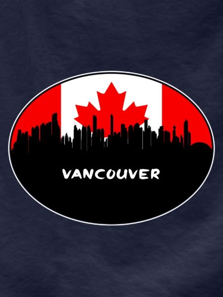 Vancouver-Kanada-Flaggen-Skyline-Schattenbild-Reise