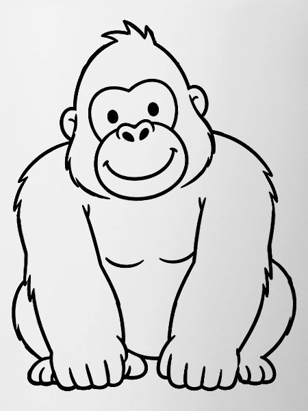 Gorilla Konturzeichnung