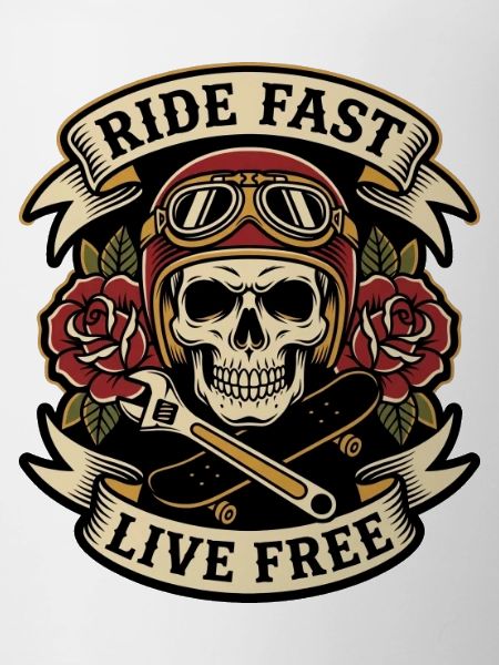 Ride Fast Live Free – Biker Badge