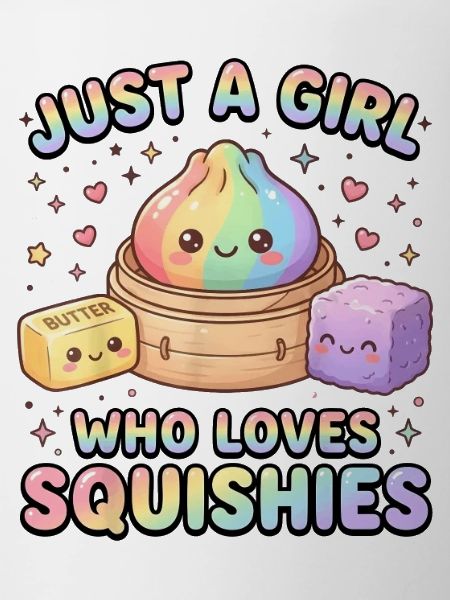 Mädchen liebt Squishies Regenbogen