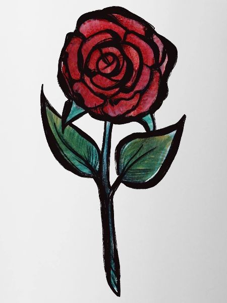 Karmesinrose Aquarell