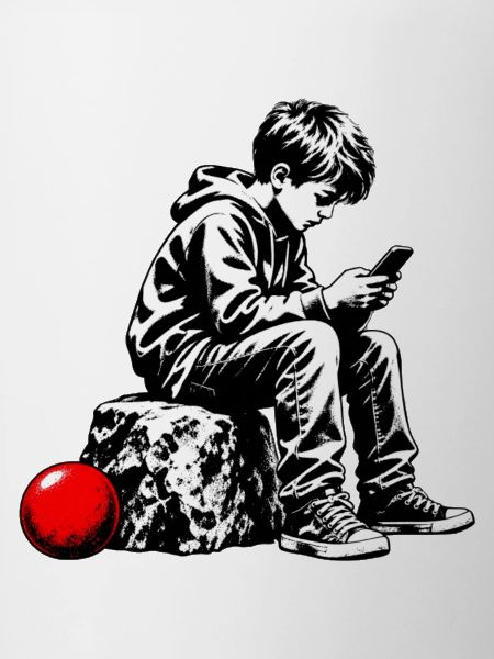 Schwarzweiß Jugend am Handy