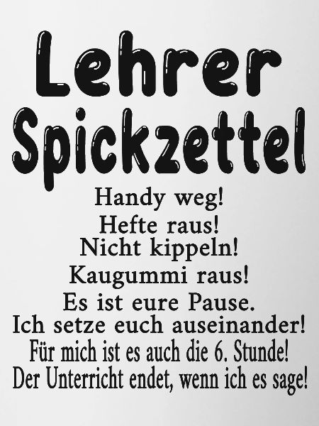 Lehrer Spickzettel