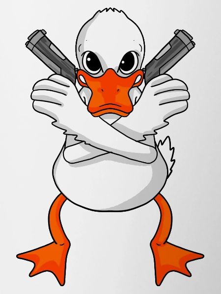 Duck with gun