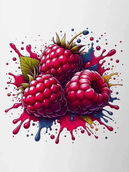 Framboises explosion de peinture