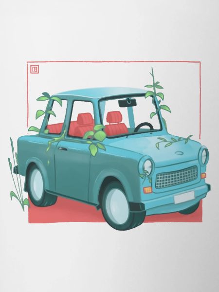 Trabi with plants