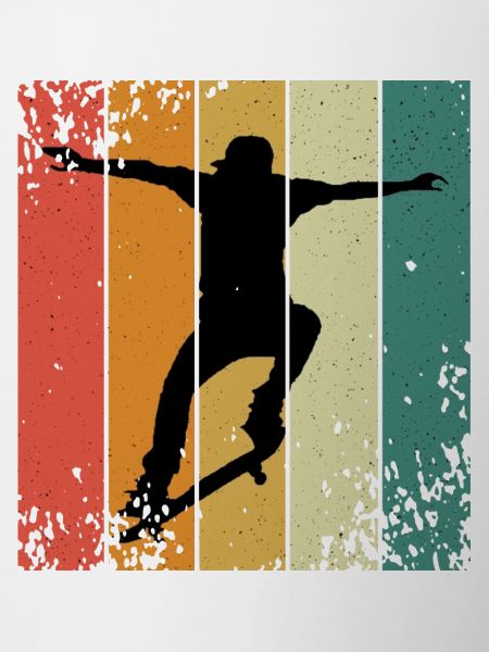 Retro-Skate-Silhouette auf farbigen Panels