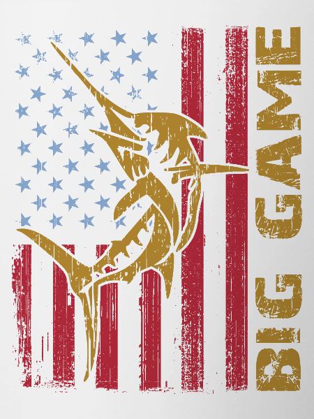 Springender Marlin mit US Flagge Hochseefischen