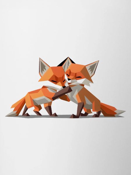 Low-poly Fox Cubs