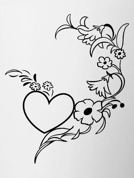 Blumenranke mit Herz