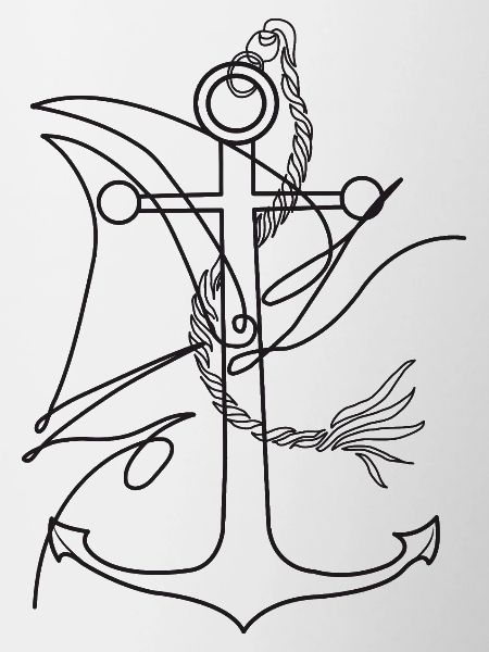 Anker und Segelboot