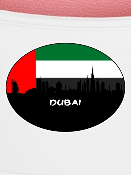 Dubai-Uae-Flaggen-Skyline-Schattenbild-Reise