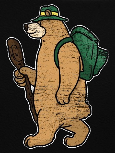 Abenteuerlustiger Backpacker Bär