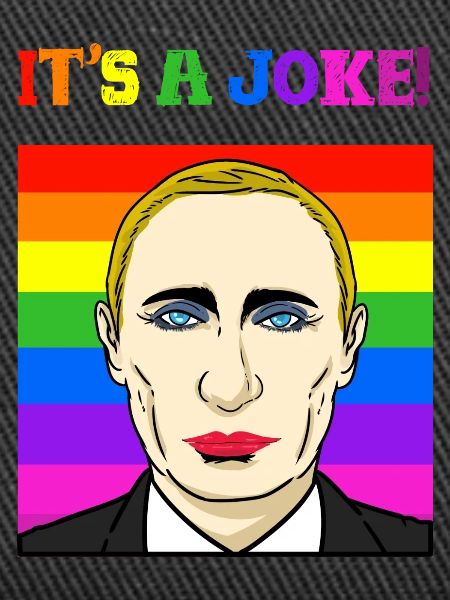 Spöttischer Putin Regenbogenfahne