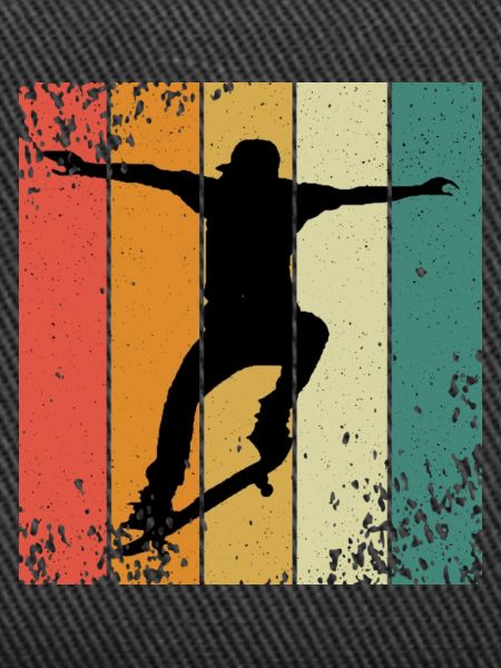 Retro-Skate-Silhouette auf farbigen Panels