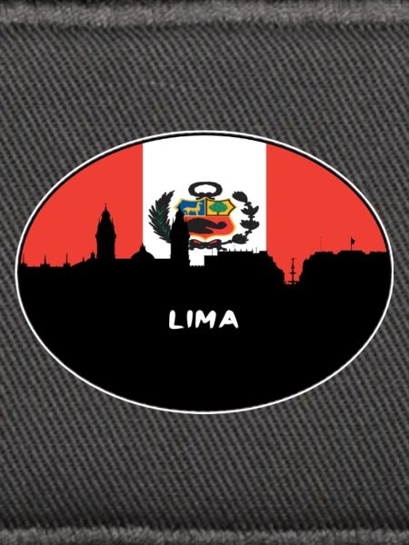 Lima-Peru-Flaggen-Skyline-Schattenbild-Reise