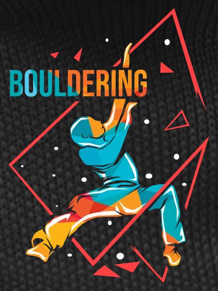 Dynamischer Boulderer Felsbrocken
