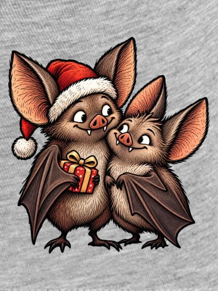 Weihnachtsfledermäuse mit Weihnachtsgeschenk