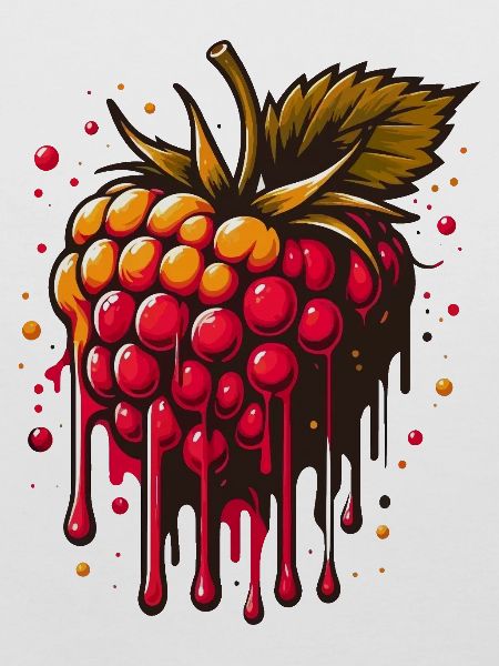 Two-tone dripping raspberry