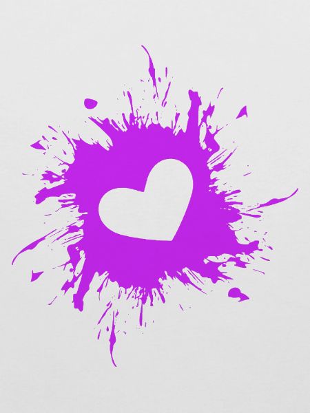 Herz Fleck Tinte Lila