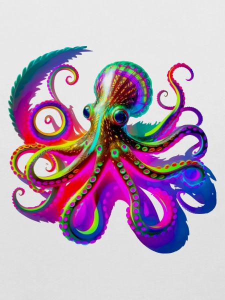 Psychedelic Neon Octopus