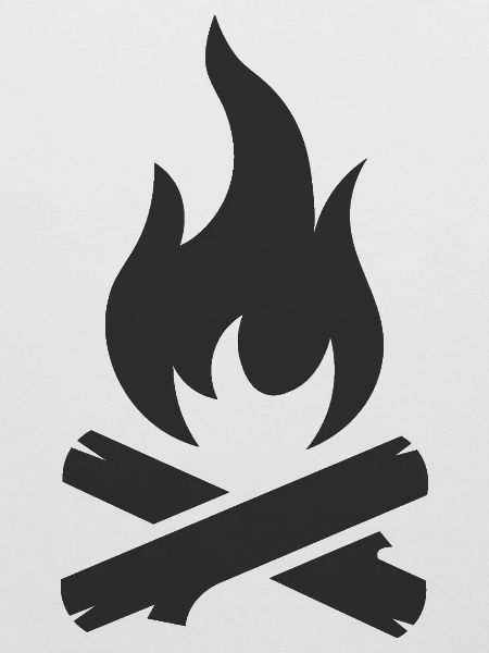 Lagerfeuer-Logo-Symbol