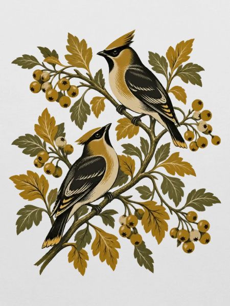 Herbstliche Zweigsänger Illustration