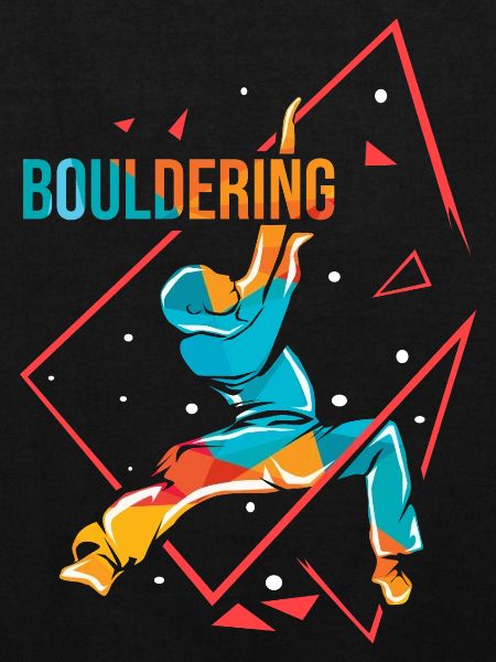 Dynamischer Boulderer Felsbrocken