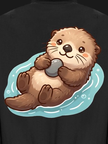 Süßer Otter mit Stein