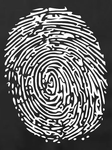 Weißer Fingerabdruck