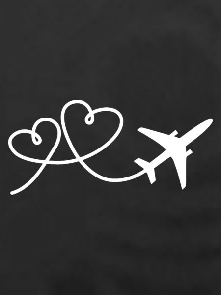 Flugzeug Flieger mit Herz weiß