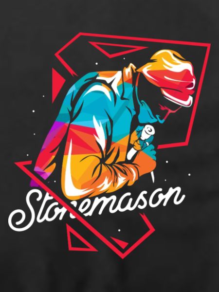 Kantiger Steinmetz Polygonmauerwerk