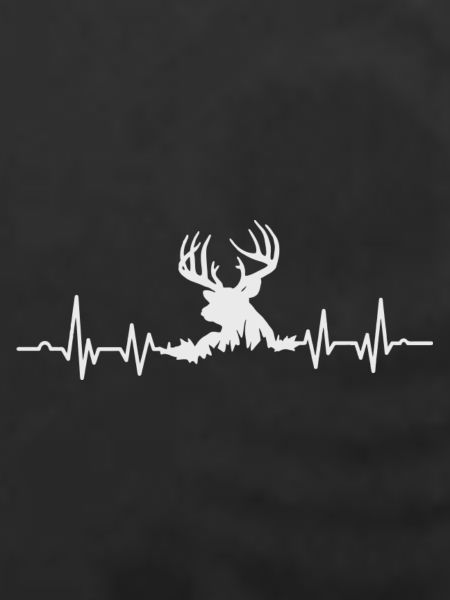 Hirschsilhouette mit Herzschlag