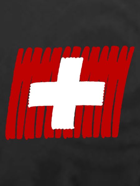 Schweiz Swiss Flag painted