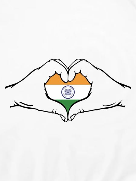 Indien Flagge Herzform