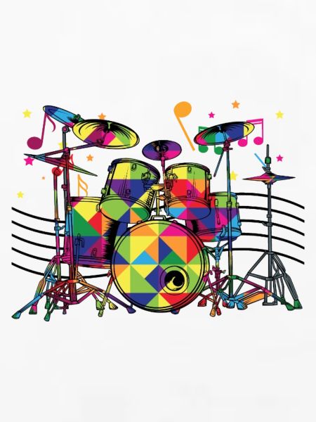 Geometrisch Neon-Drumset