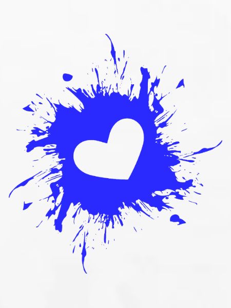 Herz Fleck Tinte Blau