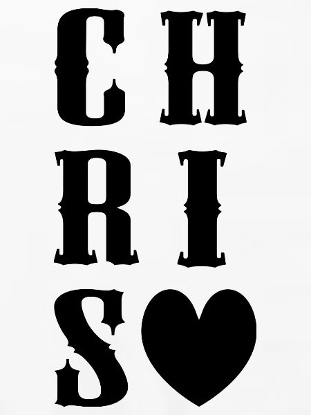 Chris Name mit Herz