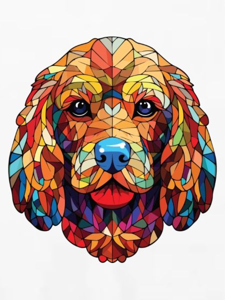 Cockapoo Hunderasse Aquarell Glas Illustration