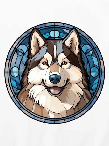 Alaskan Malamute Hunderasse Aquarellglas
