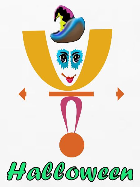 Halloween-Clown-Logo mit Hut