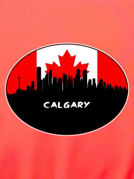 Calgary Kanada-Flaggen-Skyline-Schattenbild-Reise