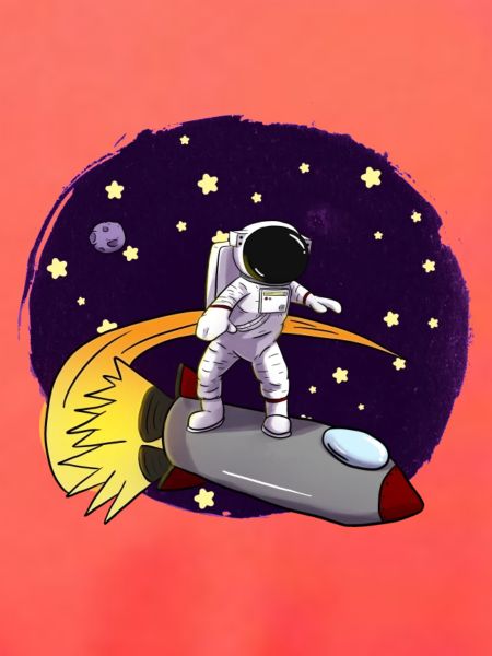 Astronaut Auf Rakete