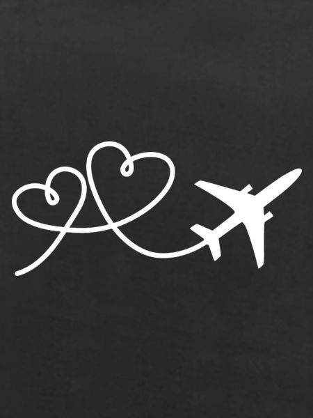 Flugzeug Flieger mit Herz weiß
