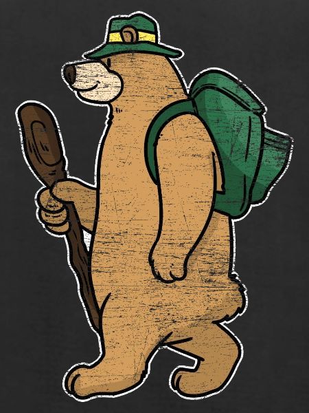 Abenteuerlustiger Backpacker Bär