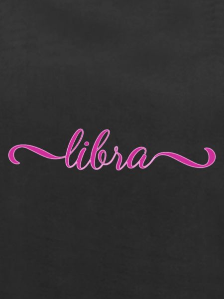 Libra Pink Script Zodiak Design