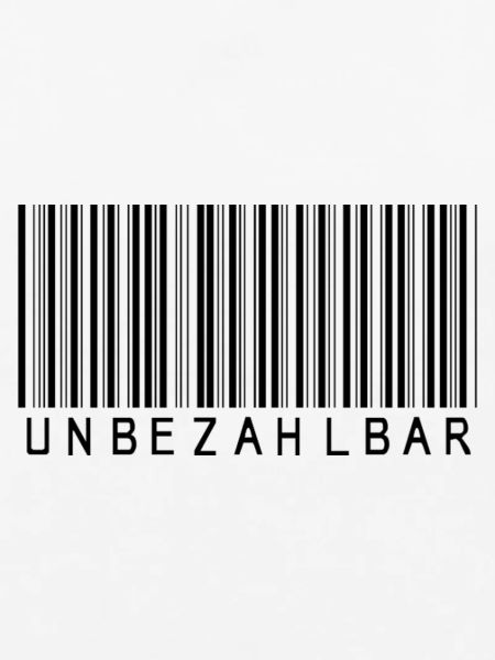 Barcode "Unbezahlbar" schwarz