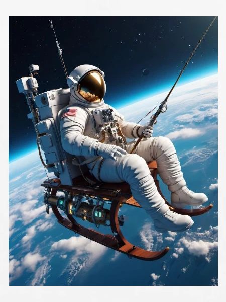  Astronaut beim Angeln